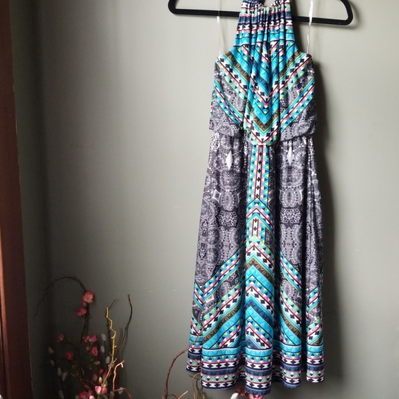 bailey blue Dresses & Skirts - Womens Bailey Blue Sleeveless Dress with Necktie